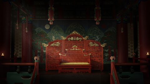 F3 · 유여택 왕좌 앰비언트 — 확정 배경